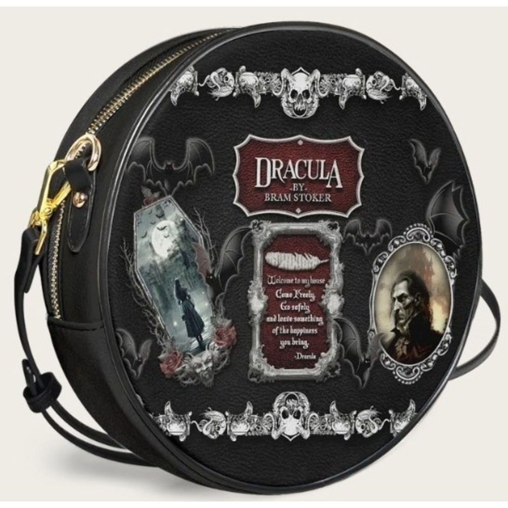 "The‎ Dracula" Circle Crossbody Bag Vegan Leather New Horror Halloween